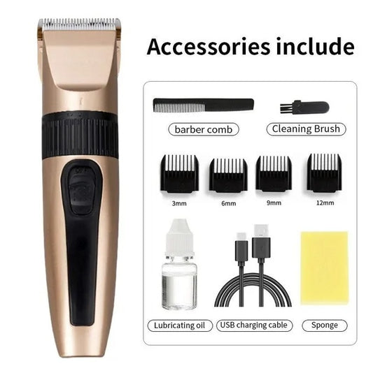US Local Professional Hair Clippers Trimmer Mens Barber Hair Cutting Kit Machine Cordless