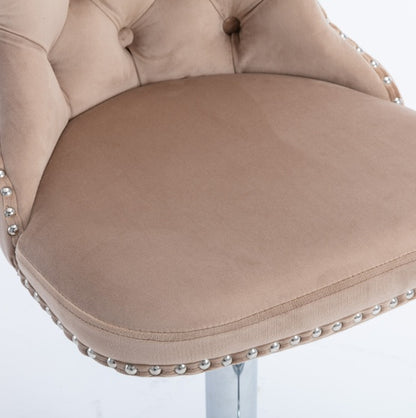 US Local 2-piece Set Of Rotating Velvet Bar Stools