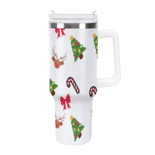 POD US Local Tumbler 40oz Large Capacity Car Cup Christmas, Elk, Bow