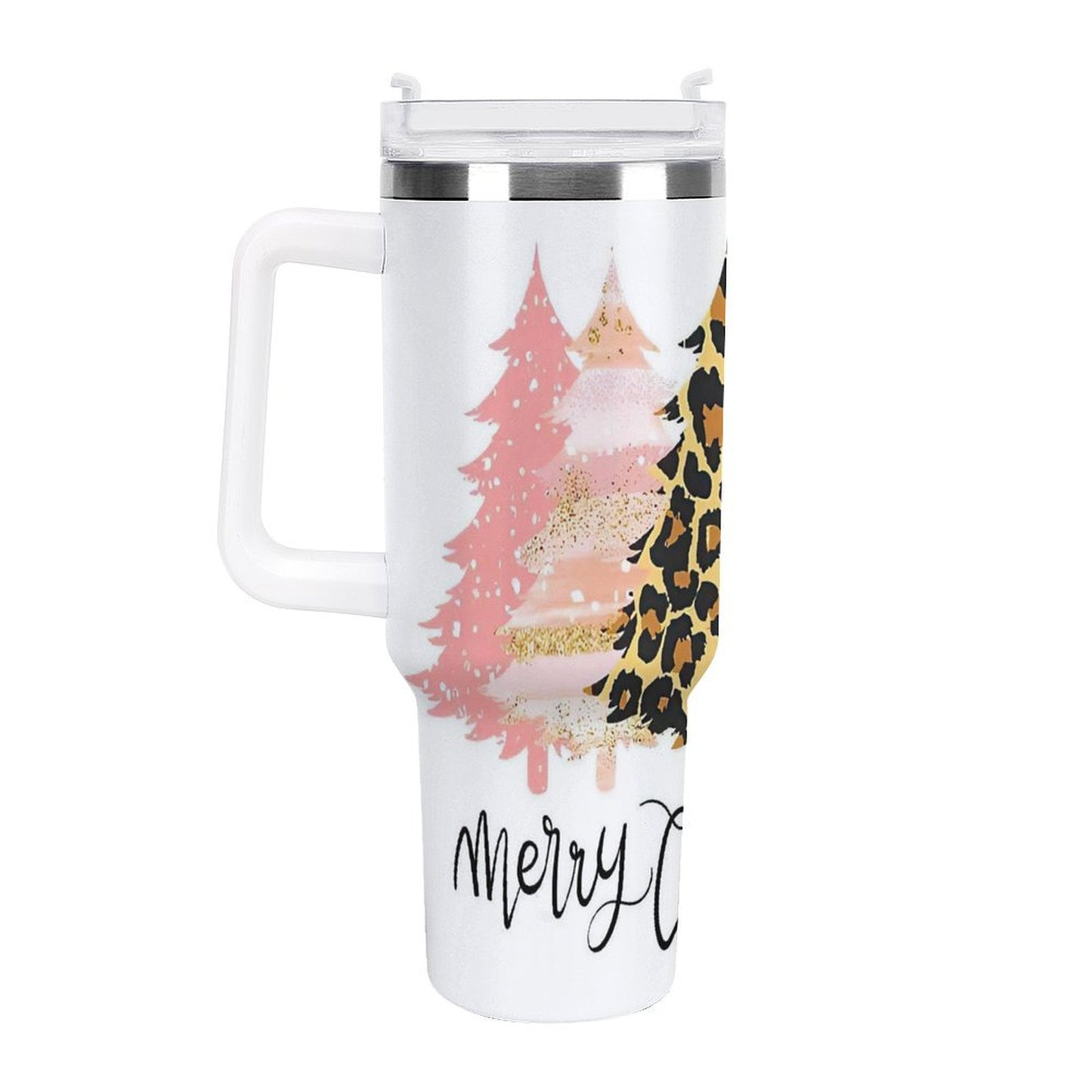 PHDT00158 POD US Local Tumbler 40 oz Large Capacity Car Cup Christmas Trees Pink