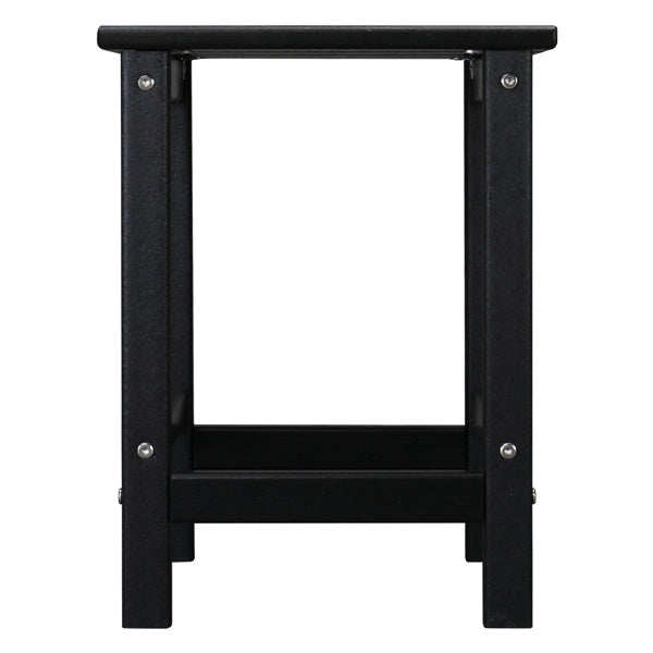 US Local 38x38x45.5cm Single Layer Square Black HDPE Side Table
