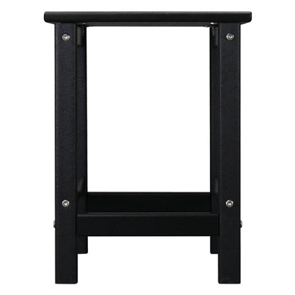 US Local 38x38x45.5cm Single Layer Square Black HDPE Side Table