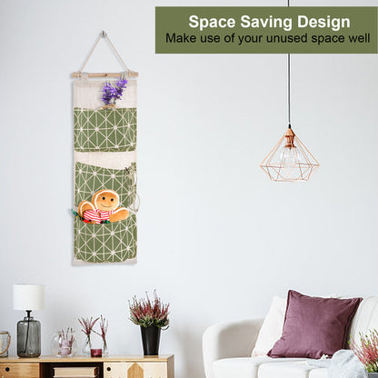 US Local 1 Pc Wall Mounted Storage Bag Door Closet Hanging Storage Bag Organizer Waterproof 3 Pockets Pouch