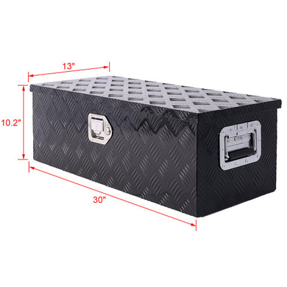 US Local 30inch Aluminum Tool Box,heavy Duty Truck Bed Tool Box,outdoor Trailer Pickup Storage Tool Box,RV Storage Organizer,underbody Box W  Lock Keys,black