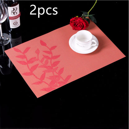 PVC Western-style Placemat Water Plants Leaves Insulation Placemat