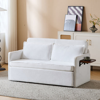 US Local Adult Sleeper Chair Bed, 3-in-1 Convertible Sofa Chair Bed Pull-out Sofa Bed, Convenient Folding Tray Table With USB And Type-C Charging Ports Modern Loveseat For Living Room