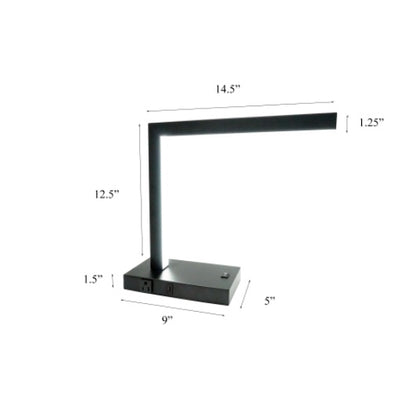 US Local Modern LED Desk Lamp With USB & Power Outlet