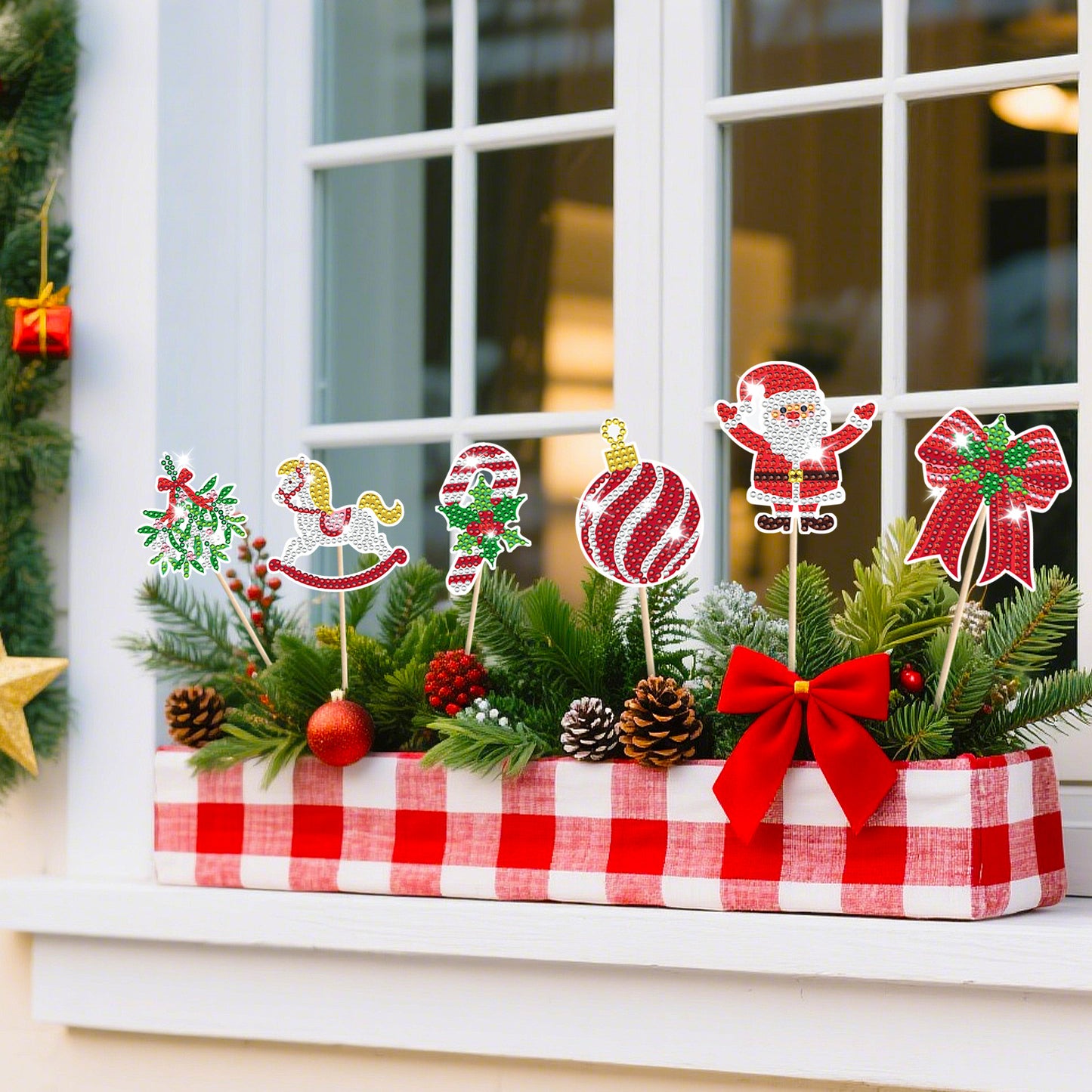 US Local 12 Pcs Christmas Rhinestones Painting Kits