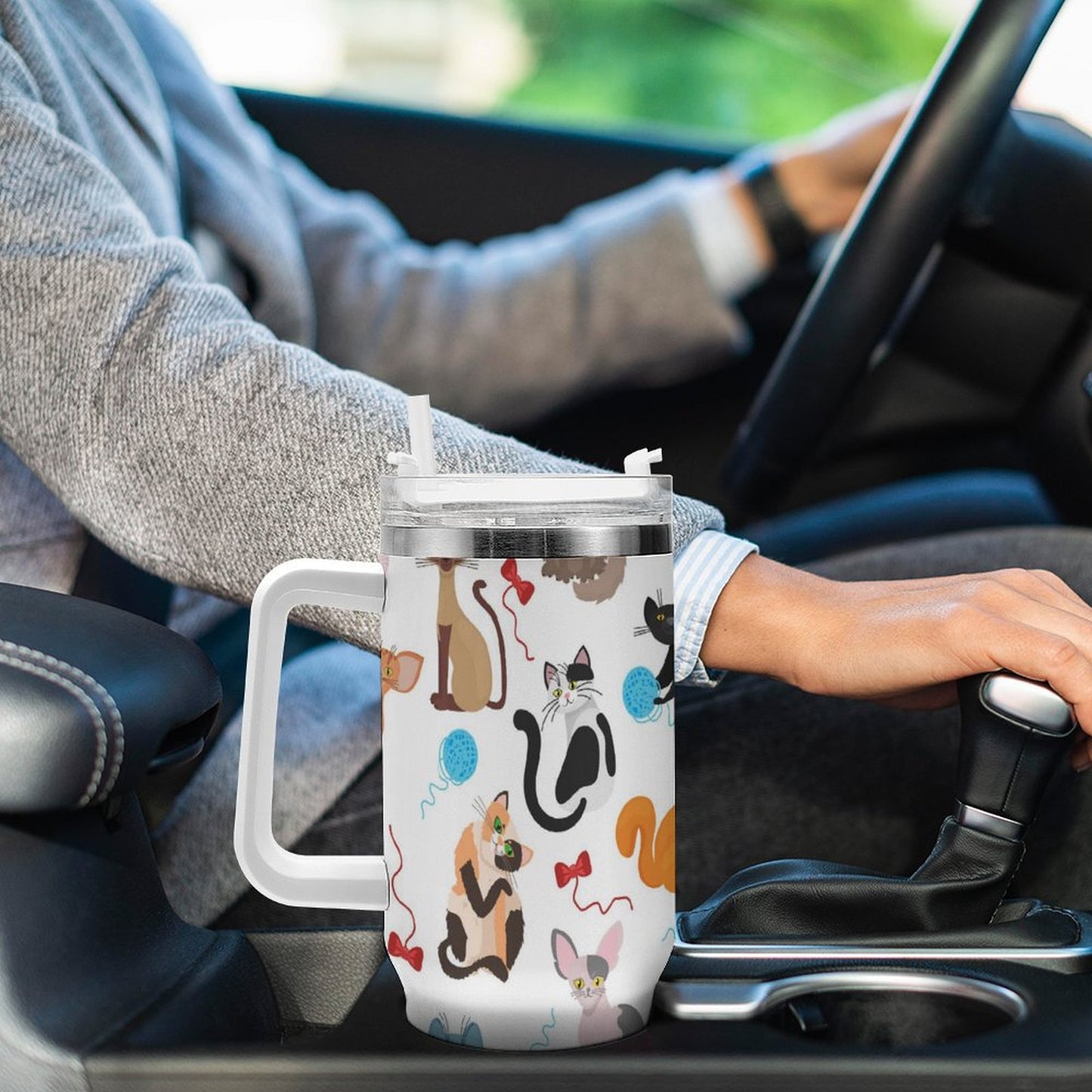 PHDT00250 POD US Local Tumbler 40 oz Large Capacity Car Cup Cat