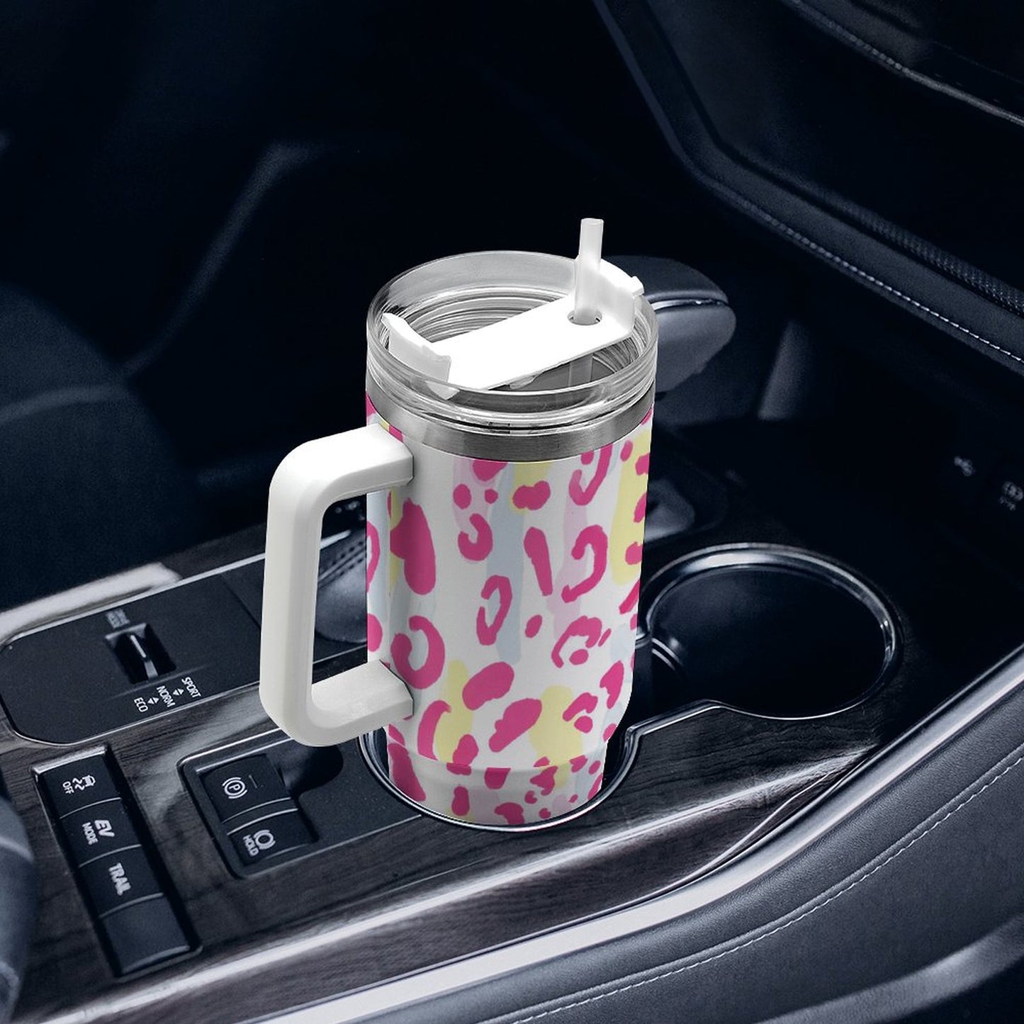 PHDT00205 POD US Local Tumbler 40 oz Large Capacity Car Cup Leopard pink