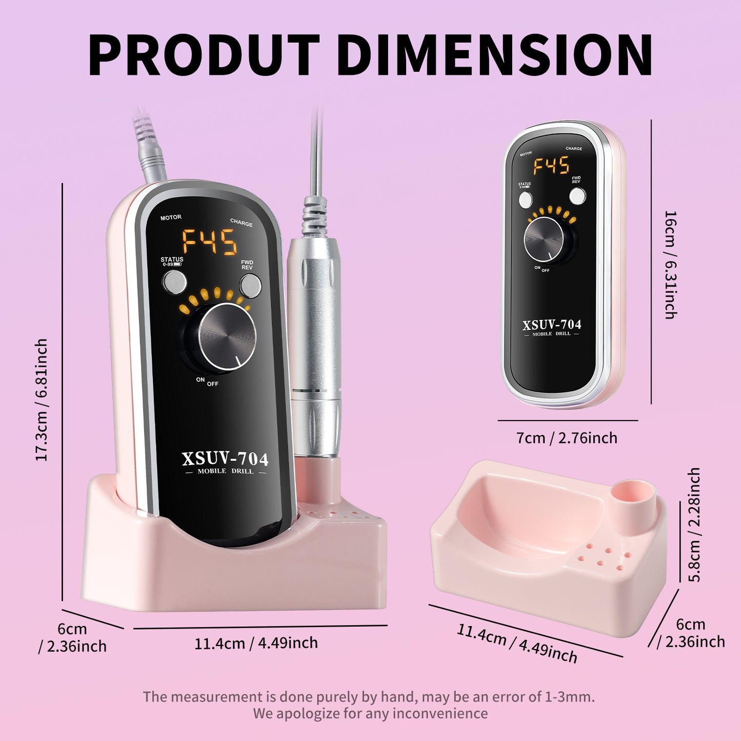 US Local Professional Rechargeable Electric Nail Drill 40000 RPM, Portable Nail File With Storage Stand For Acrylic Gel Polishing Removing - Easy To Use For Women, Manicure At Home DIY Or Salon