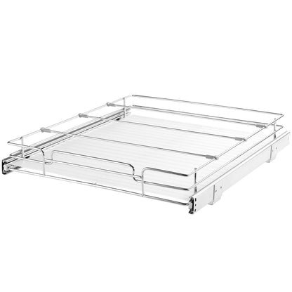 US Local VEVOR 14W X 21D Pull Out Cabinet Organizer, Heavy Duty Slide Out Pantry Shelves, Chrome Plated Steel Roll Out Drawers, Sliding Drawer Storage For Home, Inside Kitchen Cabinet, Bathroom, Under Sink