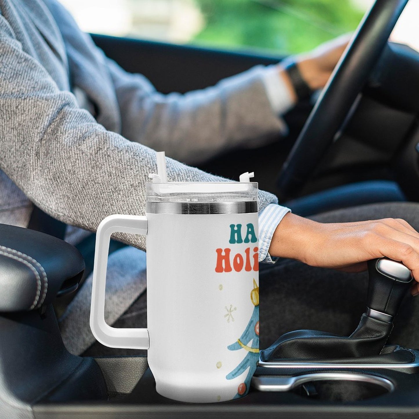 POD US Local 40oz Large Capacity Car Cup Happy Holiday Christmas