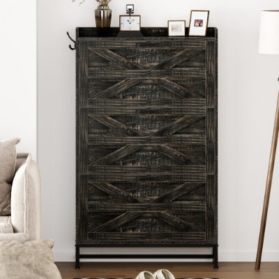 US Local Shoe Cabinet, Entry Home Shoe Cabinet, Entrance Balcony Storage Cabinet, Large Capacity Shoe Rack, Grey