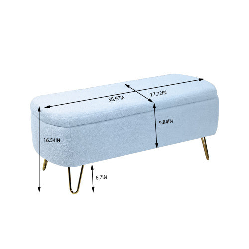 US Local Blue Bedside Storage Footstool