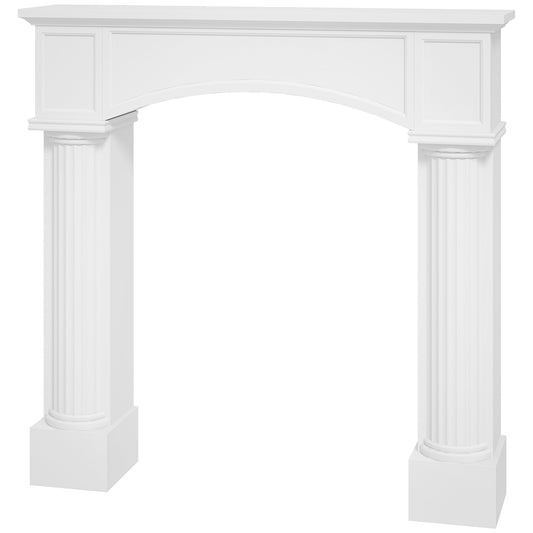 US Local Modern Fireplace Mantel, Freestanding Fireplace Surround For Electric Fireplaces, 43.3 W X 39.8 H, White