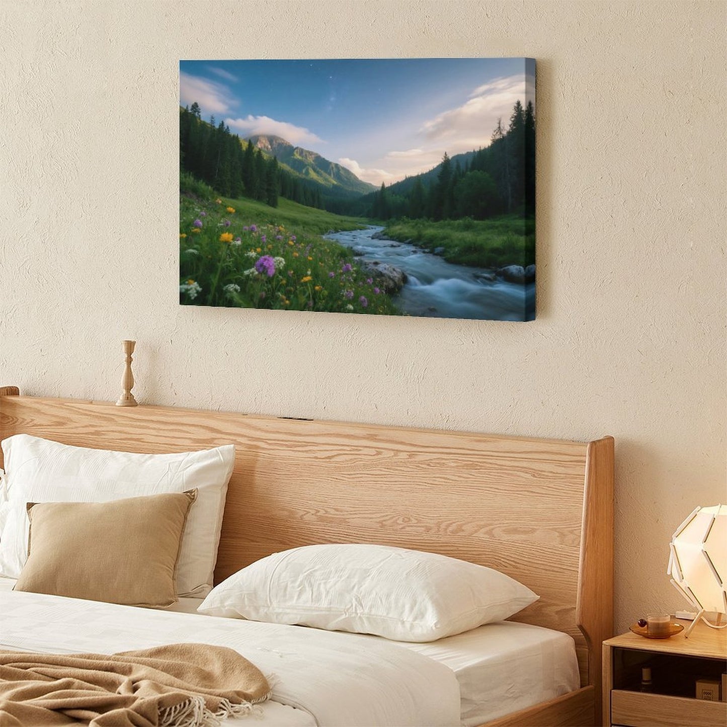 Decorative Interior Frame Painting Mountain-river-starry-summer-8