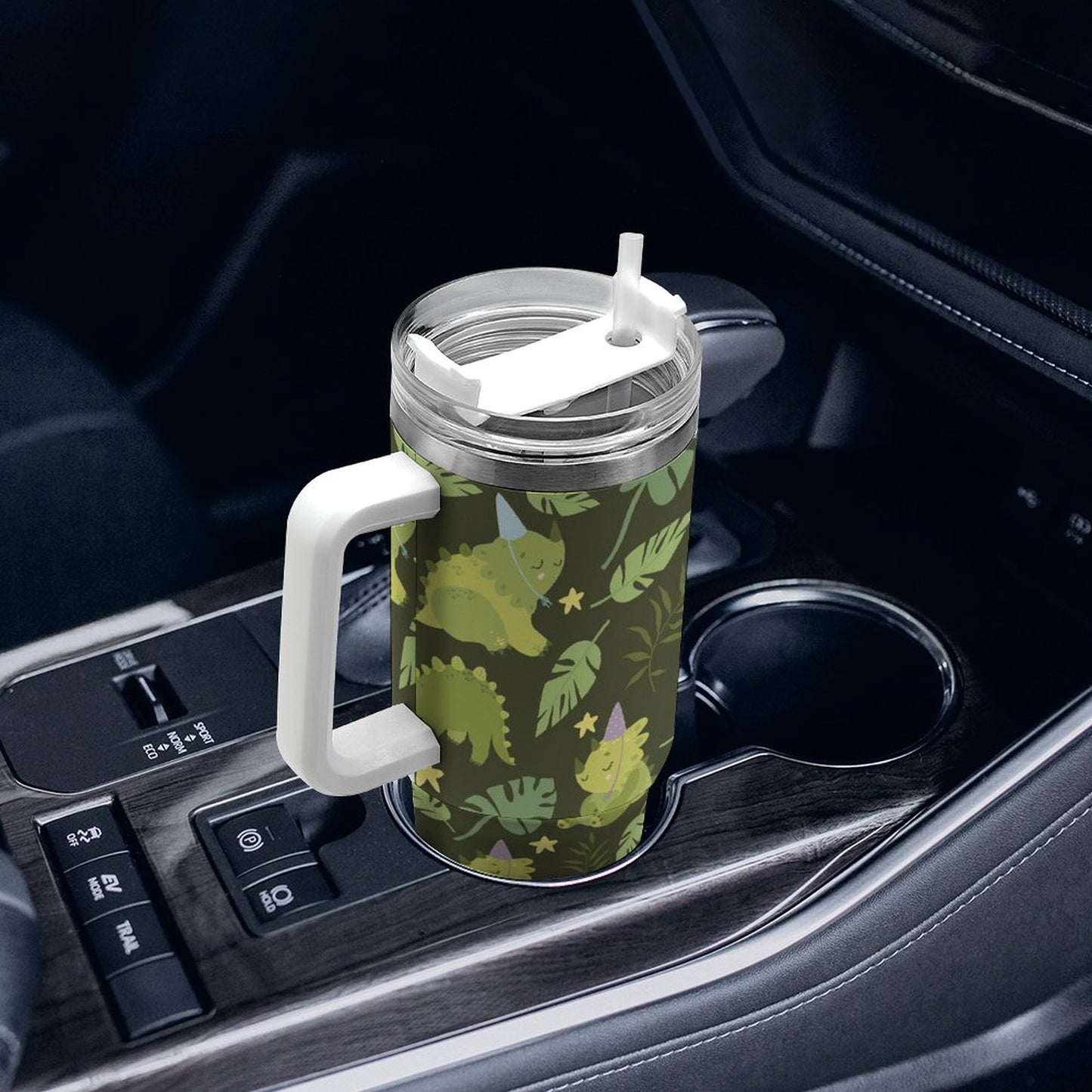 PHDT00542 POD US Local Tumbler 40oz Large Capacity Car Cup Green, Dinosaur