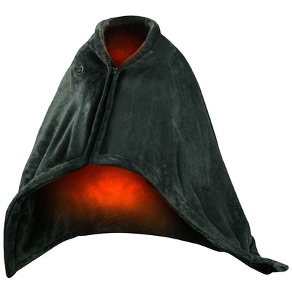US Local 1 Pc  59x31in USB Heated Blanket Electric Heated Blanket Heated Poncho Shawl Wrap Throw With Zipper Washable For Home Office No Power Bank Compatible With CJCD2415461