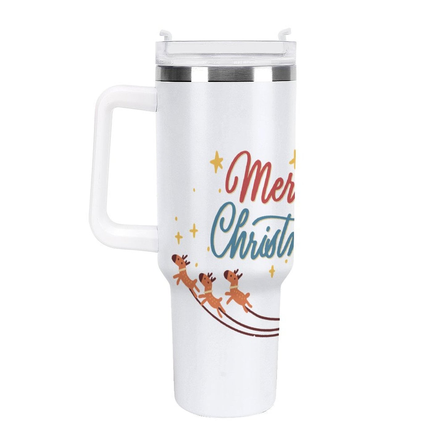 PHDT00449 POD US Local Tumbler 40 oz Large Capacity Car Cup Santa Claus Christmas Gift Star