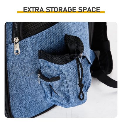 US Local Pet Carrier Backpack, Expandable Cat Dog Carrier With Back Extension, Breathable Mesh Travel Backpack For Small Dogs Cats, Soft-Sided Pet Backpack Holds Up To 26 Lbs