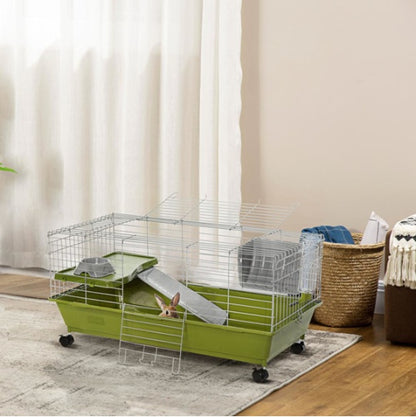 US Local Small Animal Cage, Rolling Bunny Cage, Guinea Pig Cage