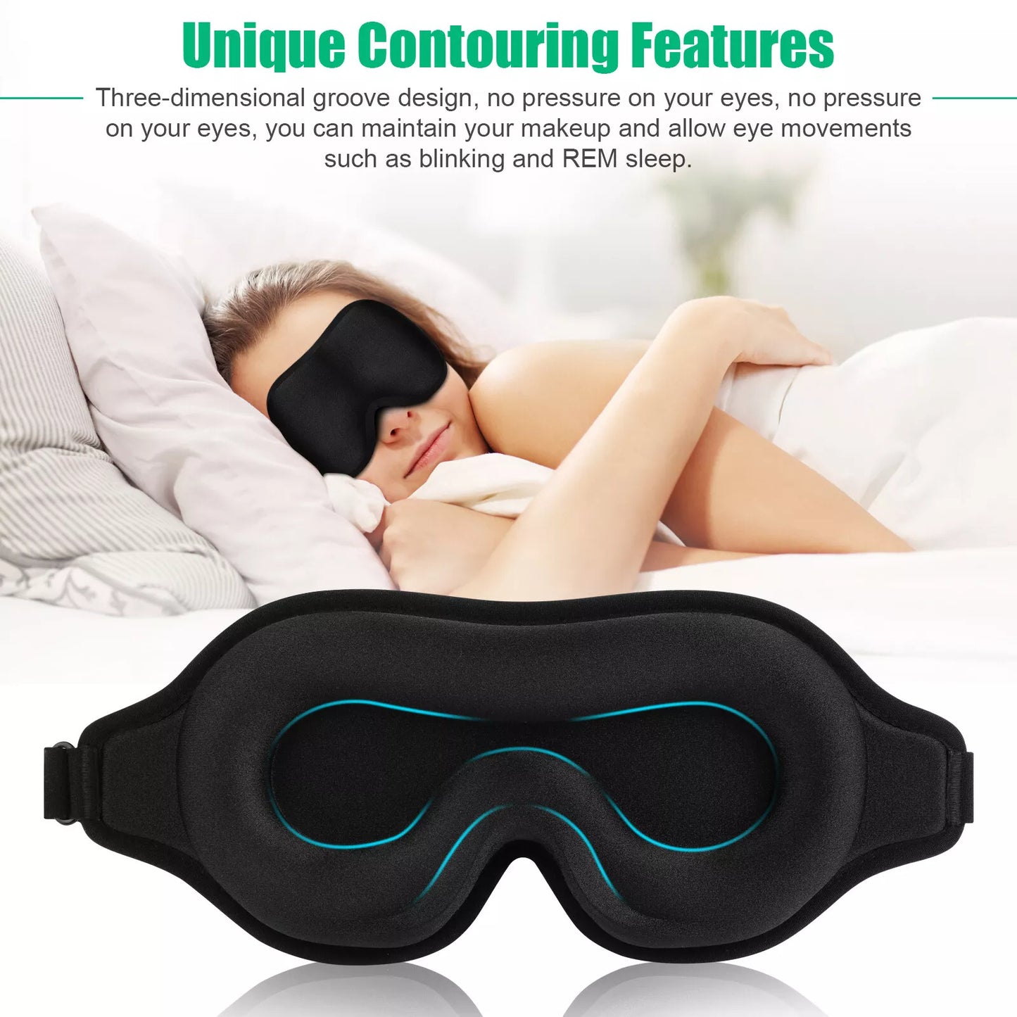US Local 3D Travel Silk Eye Mask Sleeping Soft Padded Shade Cover Rest Relax Blindfold Men Women Night Sleeping Mask Cover Eye