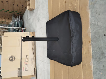 US Local 15x9ft Large Double-Sided Rectangular Outdoor Twin Patio Market Umbrella With Light And Base- Red