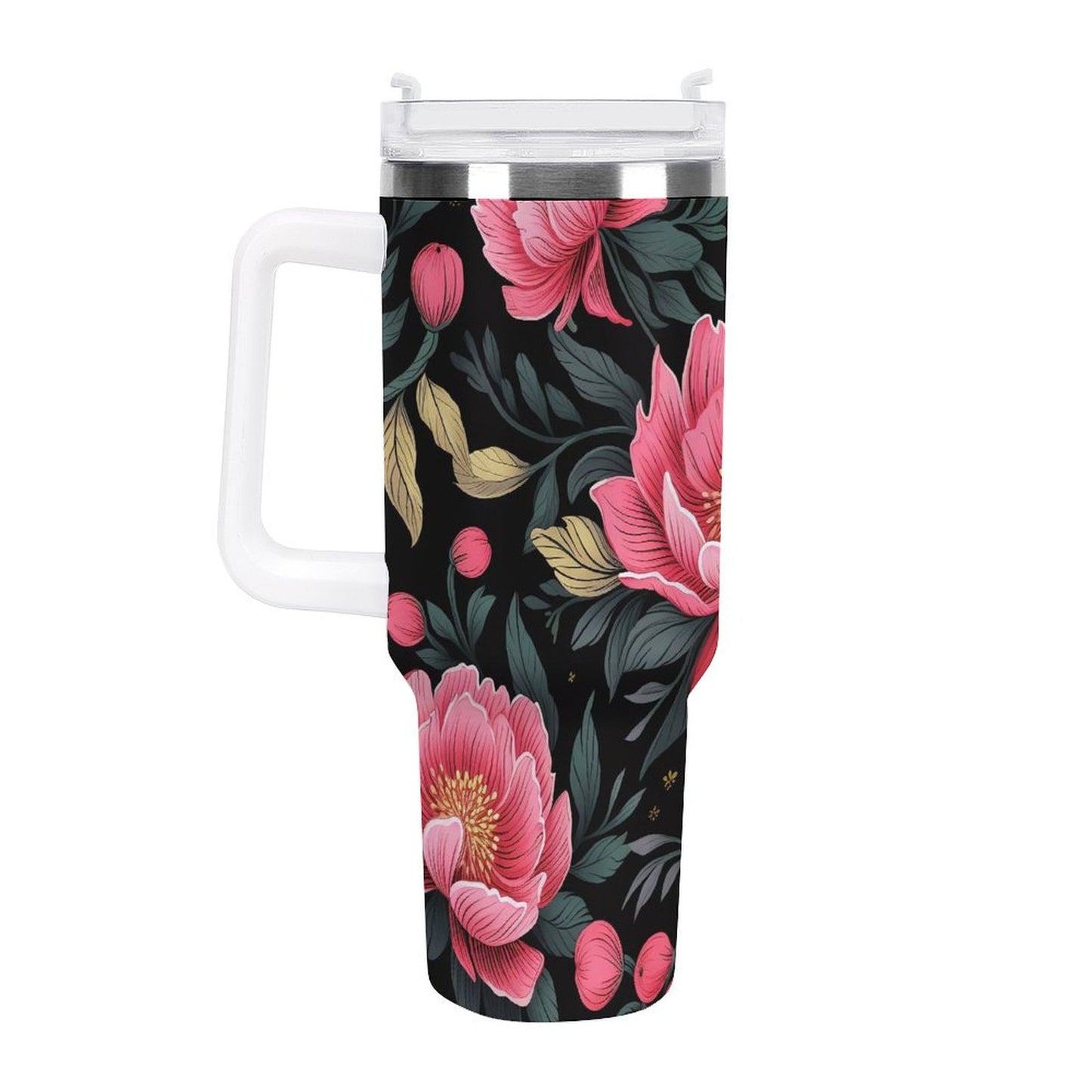 PHDT00439 POD US Local Tumbler 40 oz Large Capacity Car Cup Red Flower