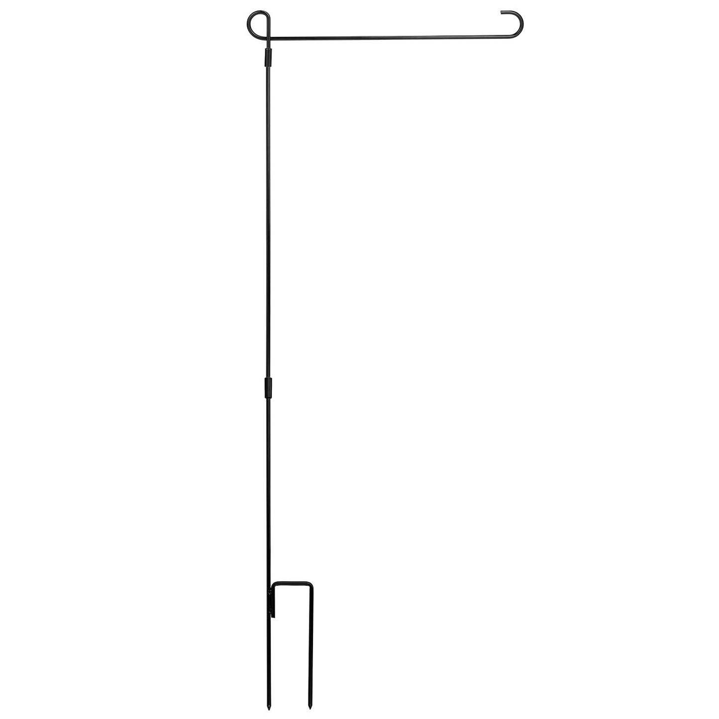 1Pc Garden Flag Stand Flagpole Weatherproof Wrought Iron Coated Yard Flag Holder For Yard Flag Party Banner Fits 11.8x17.7in Flag For Christmas Halloween Outdoor Decoration