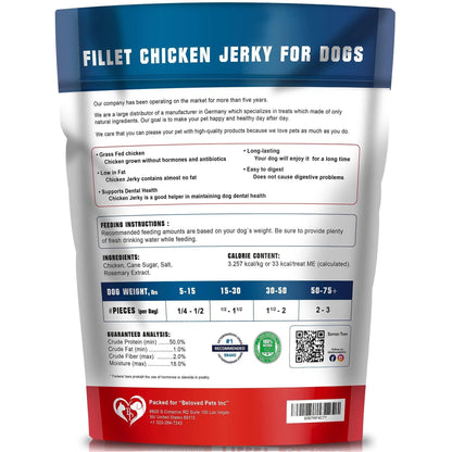US Local Chicken Jerky Dog Treats 1.5 Lb Human Grade Pet Snacks Grain Free Organic Meat All Natural High Protein Dried Strips Best Chews For Training Small & Large Dogs