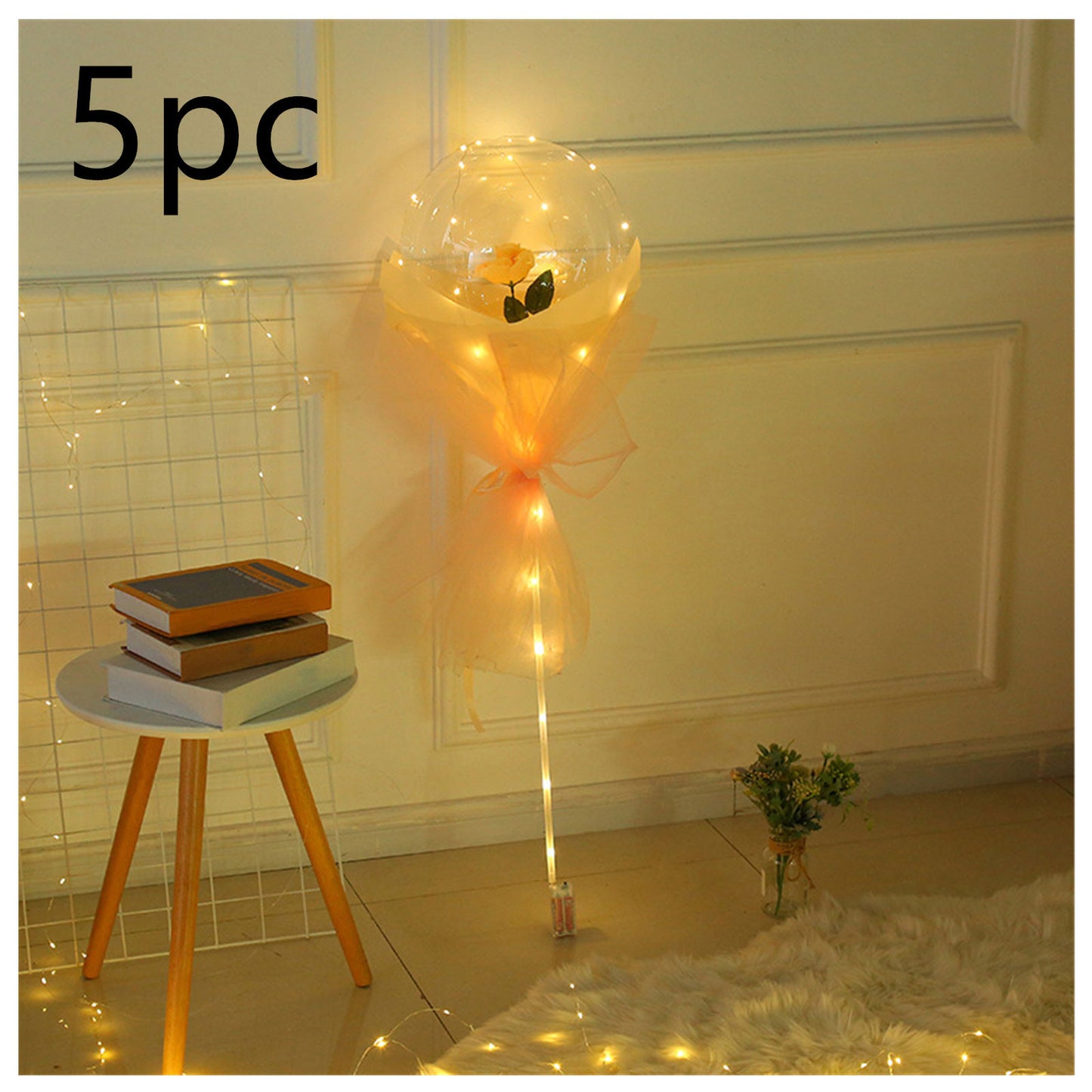 USA Local LED Luminous Balloon Rose Bouquet Transparent Bobo Ball Rose