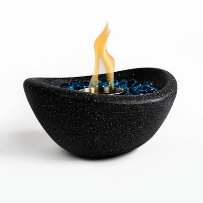 US Local Tabletop Fire Pit Black, Outdoor & Indoor Fire Pit, Portable Concrete Fire Pit, Personal Ethanol Fireplace, Outdoor Table Top Fire Pit, Mini Fire Pit Smokeless Fire Bowl