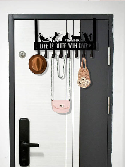 US Local Over-The-Door Cat Organizer,8 Multi-Purpose Hooks For Wall Or Door, Home Storage