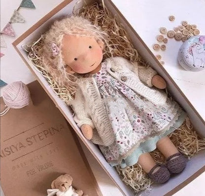 US Local Handmade Plush Doll Golden Curly Girl Finished Product