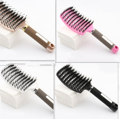 Large Curved Comb Hairbrush Boar Bristles Massage Comb Curly Hair Multifunctional Hair Brush