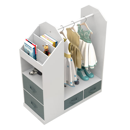 US Local Children's Clothing Storage Racks, Clothing Racks, Children's Wardrobes, Open Hanging Wardrobes With Mirrors