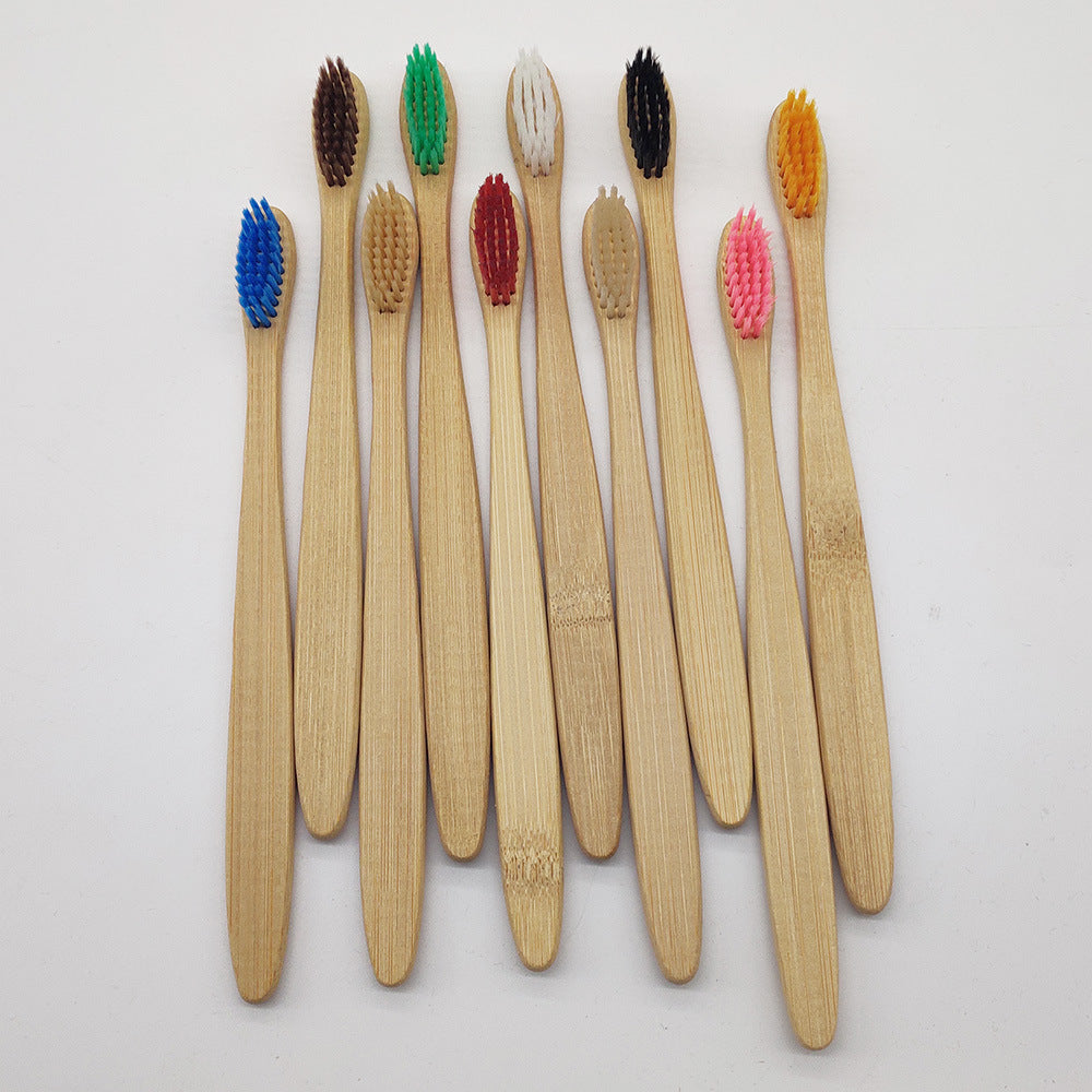 Bamboo Toothbrush Healthy Soft Toothbrush 10-color Packaging
