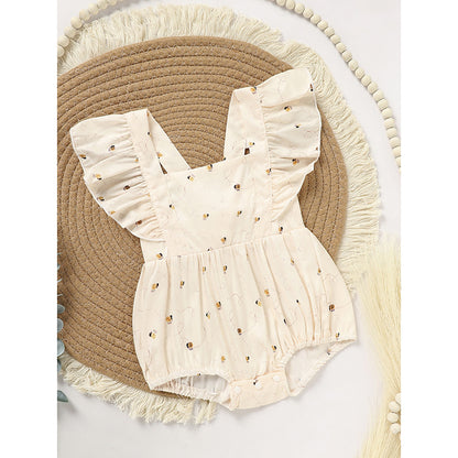 US Local Baby Girl Honeybee Bubble Romper - 1st Bee Day Romper, Infant Bee Birthday Outfit, Cute Bee Romper For Baby