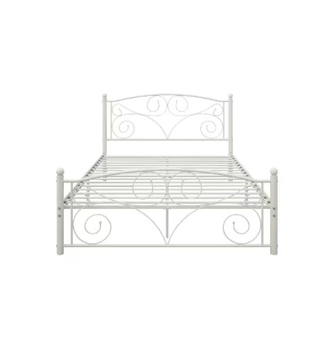US Local Full Size Unique Flower Sturdy System Metal Bed Frame With Headboard And Footboard