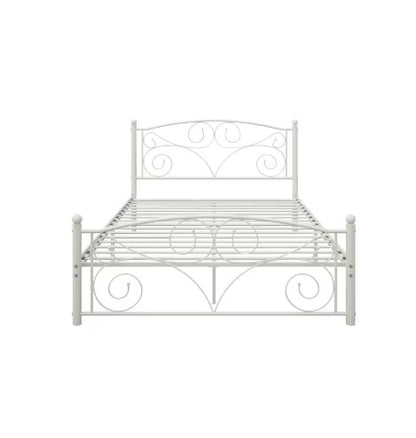 US Local Full Size Unique Flower Sturdy System Metal Bed Frame With Headboard And Footboard
