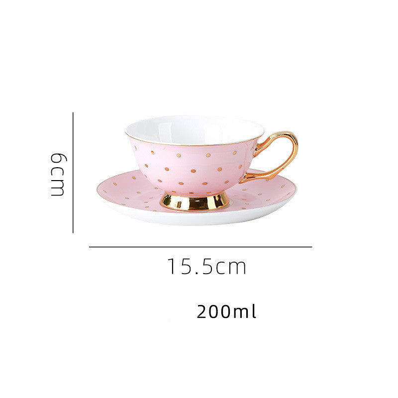 Bone China Coffee Cup Afternoon Tea Red Tea Cup Saucer Glass Water Stove Base