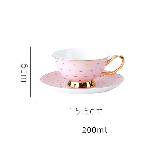 Bone China Coffee Cup Afternoon Tea Red Tea Cup Saucer Glass Water Stove Base