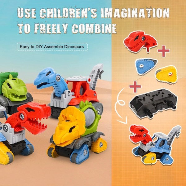 US Local Dinosaur Set With Electric Drill, Construction Toys For Boys - Not Shipped On Weekends