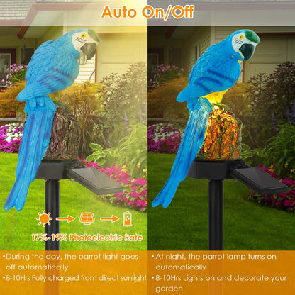 1Pc Solar Powered Parrot Garden Light IP65 Waterproof LED Parrot Landscape Lamp Decorative Lawn Lights For Yard Driveway Walkway Patio