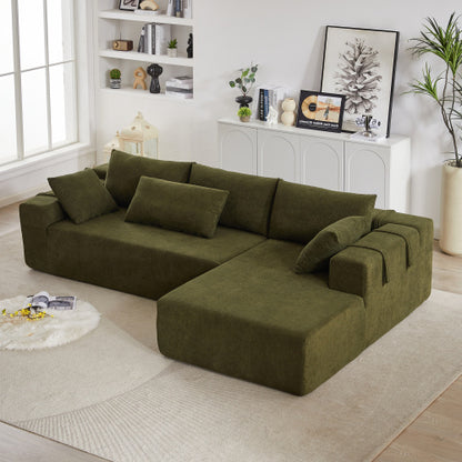 US Local Modern Chenille Upholstered Sectional Sofa Couch Set,Modular 108 L Shaped Sectional Living Room Sofa Set With 6 Pillows,Free Combination Sofa Couch For Living Room,Bedroom