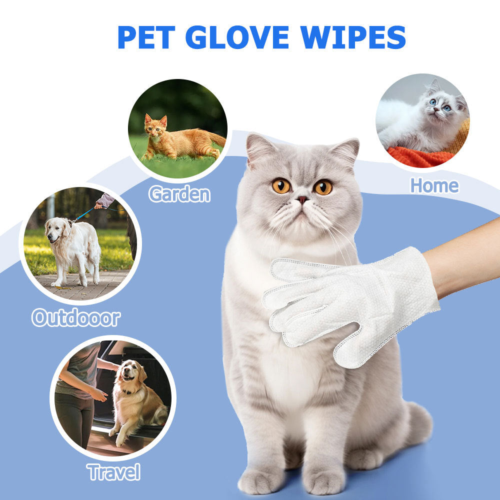 US Local Cleaning Wipes Gloves For Dog And Cat,Pet Bathing Wipes Cleaning & Deodorizing,Dog Wipes For Body Paws Butt Daily Care,Cat Grooming Wipes Cleaning Fur Traveling Rinse Free,6PCS-1PACK