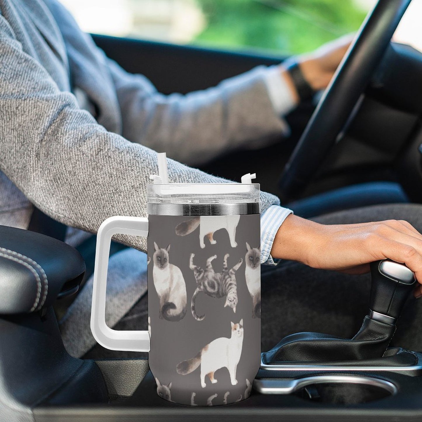 PHDT00252 POD US Local Tumbler 40 oz Large Capacity Car Cup Cat