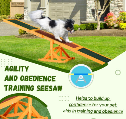 US Local Wooden Dog Agility Seesaw, Training And Exercise Equipment, Weather Resistant, 71  L, Natural