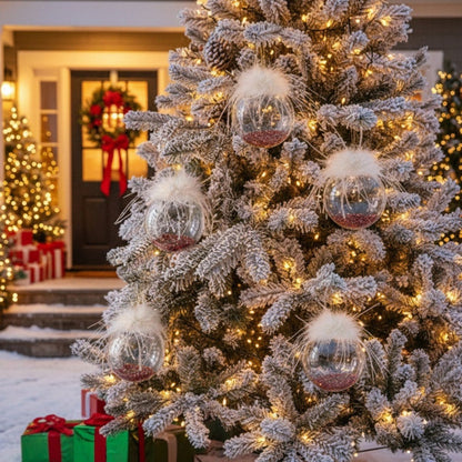 US Local 6PCS Set Glass Christmas Ornaments Decorative Hanging Balls For Tree & Holiday Party Decor Festive Home Decorations FBA Shipment